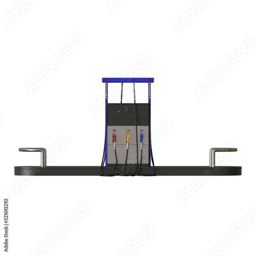 A gas station on a white background. Isolate.