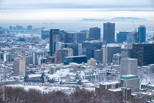 Montreal in winter from Mont Royal, Canada