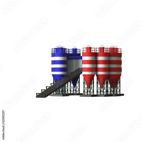 Oil storage tanks on a white background. Isolate.
