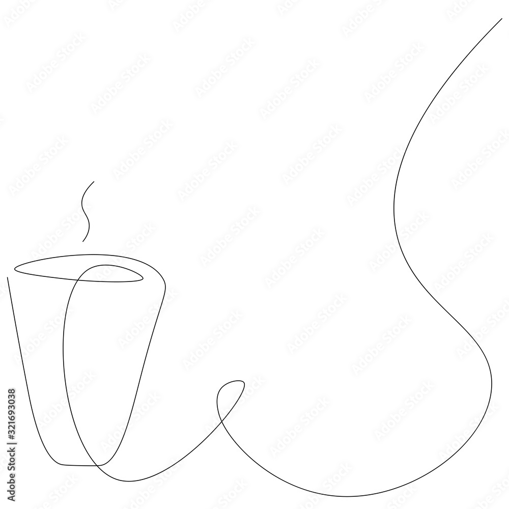 Cup of coffee outline design good morning vector illustration Cup of coffee outline design good morning vector illustration