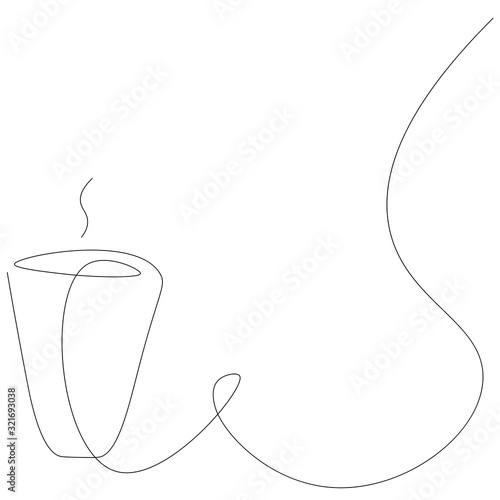 Cup of coffee outline design good morning vector illustration	