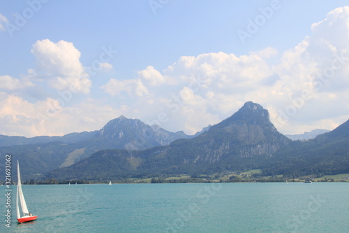 lake and mountains