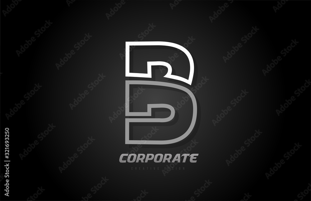 black and white line company business B letter alphabet logo icon design black and white line company business B letter alphabet logo icon design