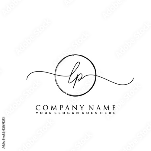 Initial letter LP Signature handwriting Logo Vector