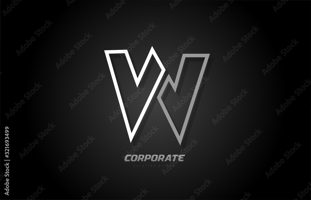 black and white line company business W letter alphabet logo icon design black and white line company business W letter alphabet logo icon design