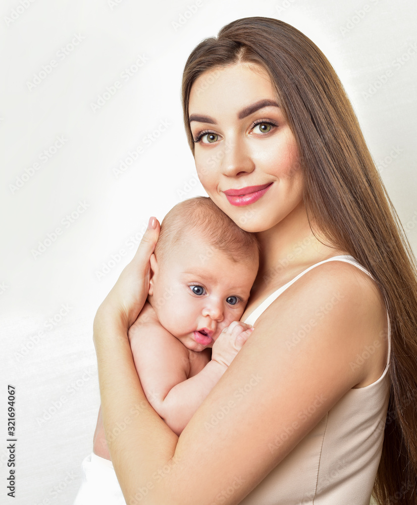 Mother and baby. Happy family. Mom's love and tenderness. Mother and baby. Happy family. Mom's love and tenderness.