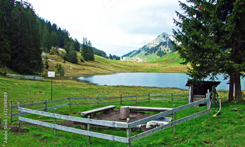 Gräppelensee (Graeppelensee or Grappelensee) Alpine Lake in the Obertoggenburg region and at the foot of the Alpstein mountain massif, Unterwasser - Canton of St. Gallen, Switzerland photo