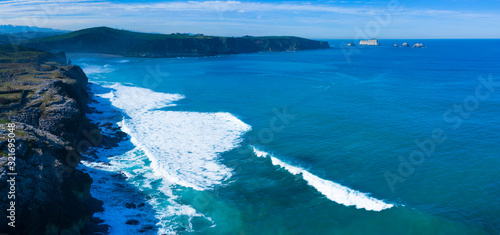 Landscape in the Usgo beach area, Natural Park of the Dunes of Liencres, Liencres, Piélagos Municipality, Cantabrian Sea, Cantabria, Spain, Europe photo