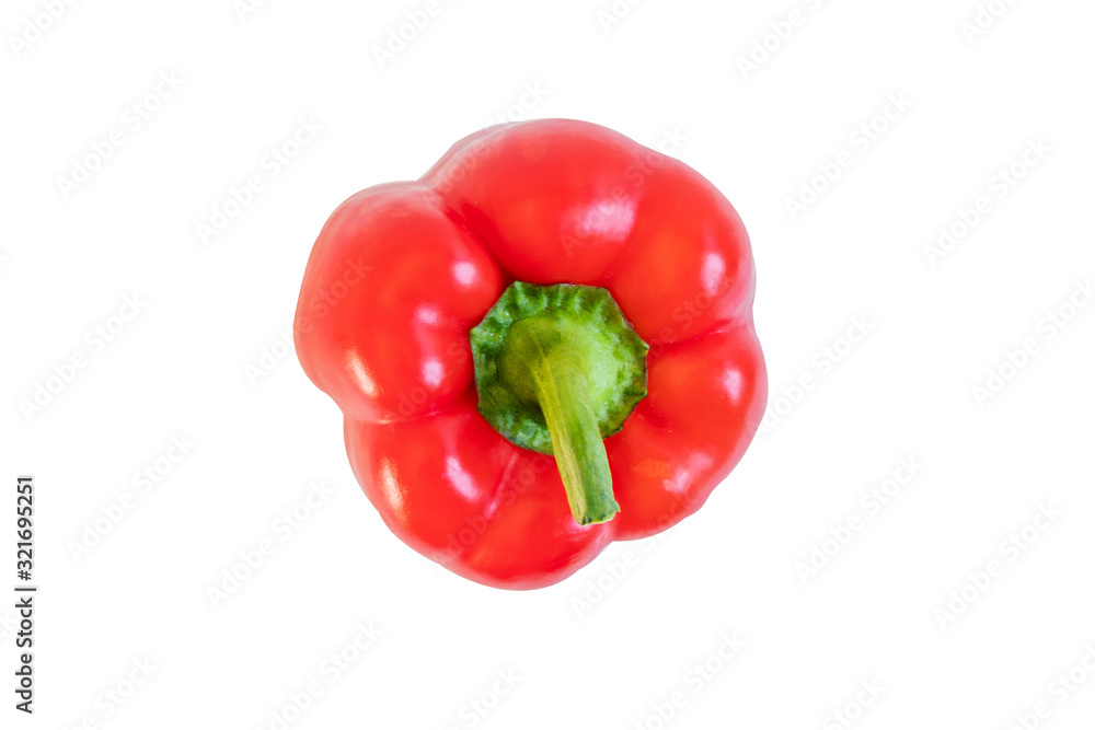 close up of sweet red chili isolated on white background with clipping path.