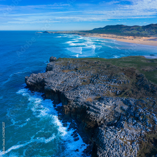 Landscape in the Usgo beach area, Natural Park of the Dunes of Liencres, Liencres, Piélagos Municipality, Cantabrian Sea, Cantabria, Spain, Europe photo