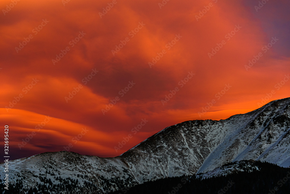 sunset in mountains
