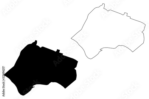 Sukhumi City (Georgia, Republic of Abkhazia) map vector illustration, scribble sketch City of Sokhumi map