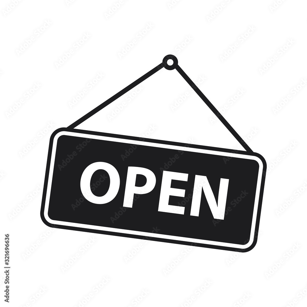 open sign icon design vector logo template EPS 10 open sign icon design vector logo template EPS 10