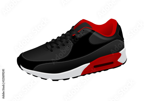 Vector sport casual fitness sneakers shoes for training, running shoe llustration.