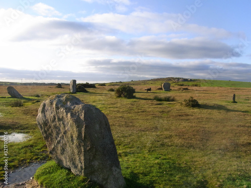 Trippet stones circle, Bodmin, near Blisland on Bodmin moor on 2011 suggested construction 1700bc,  is near Blisland, 9 kilometres (5.6 mi) north northeast of Bodmin on Bodmin Moor in Cornwall, UK photo