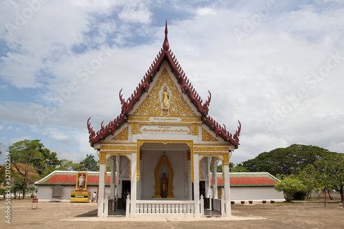 Surat Thani Thailand-July 12 2014 The beautiful church in Wat Phra Borommathat Chaiya at thailand