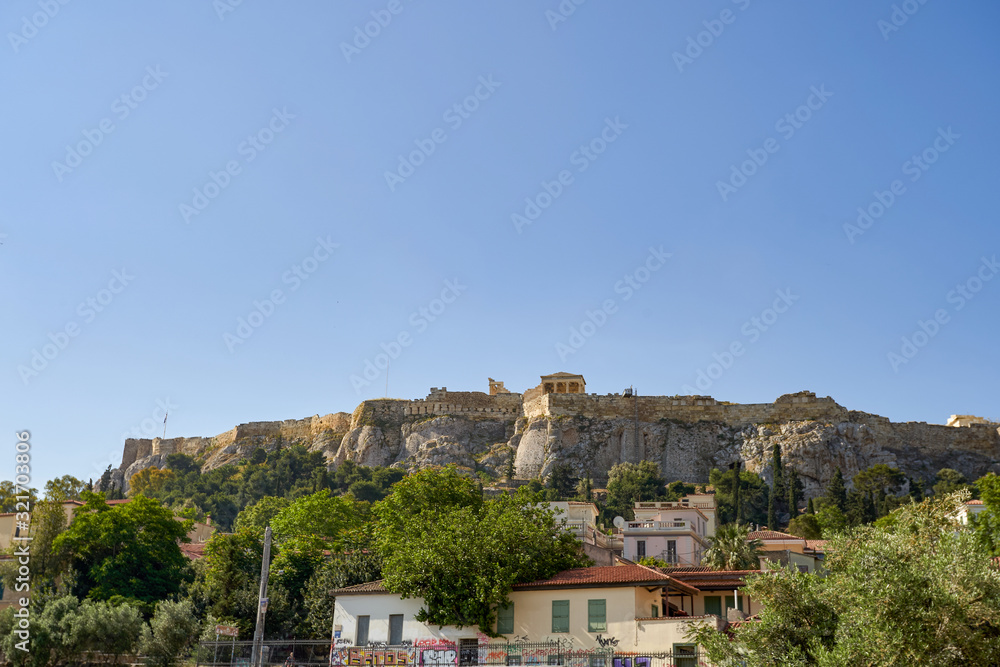 Obraz premium ATHENS, GREECE - 2019 May 18: ancient ruins Roman Agora in a summer day in Acropolis Greece, Athens