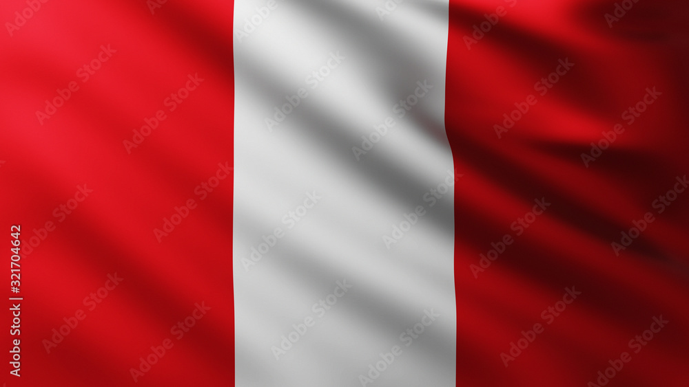 Large Flag of Peru background in the wind
