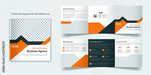 Corporate square trifold brochure template