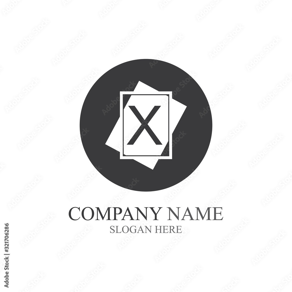X letter illustration icon design template X letter illustration icon design template