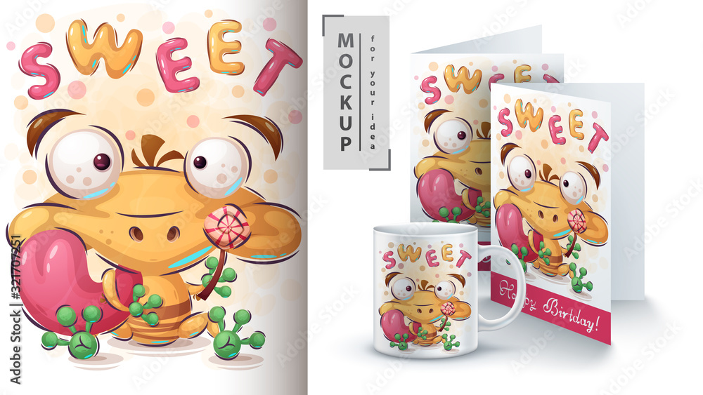 Fototapeta premium Sweet frog poster and merchandising