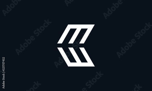 Minimalist abstract line art letter MW logo. This logo icon incorporate with letter M and W in the creative way. photo
