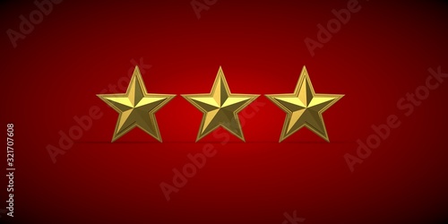 3D Render Rating Stars Background
