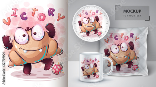 Croissant play football poster and merchandising