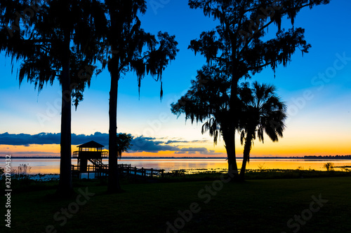 Before sunrise over Lake Pierce in Lake Wales Polk County Florida in the United States photo