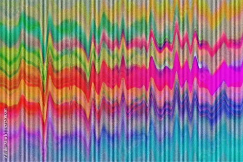 Abstract glitch art colorful lines background.