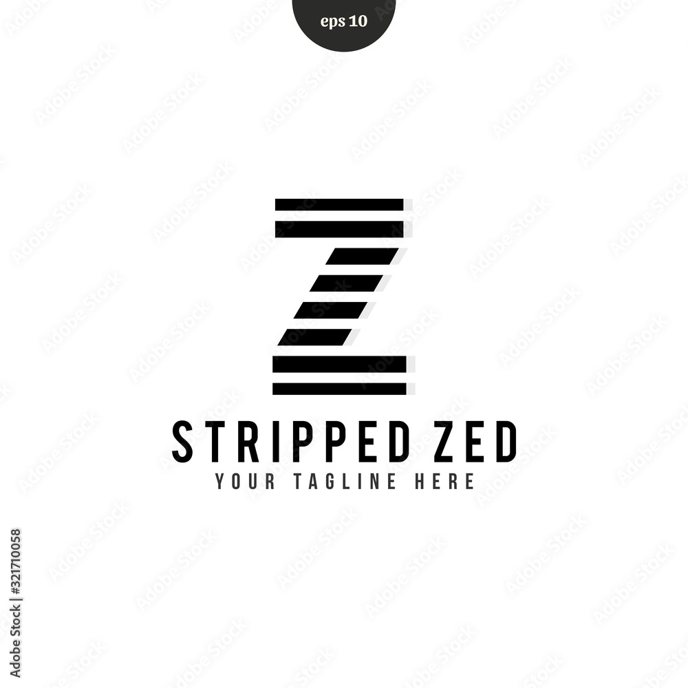 Logo vector letter Z with stripped illustration. flat design minimalist. eps10
