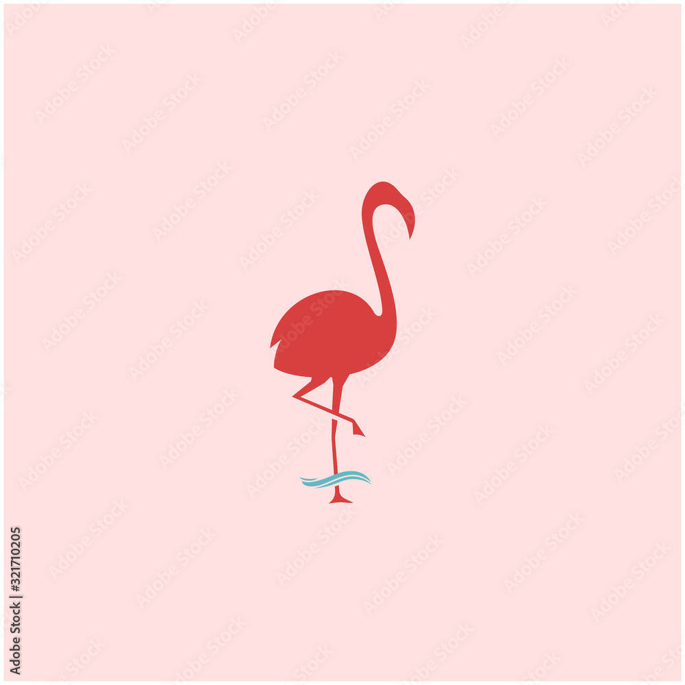 Fototapeta premium Flamingo logo design vector illustration