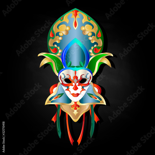 Face mask joker style. Isolated vector illustration on white background