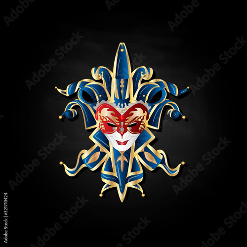 Face mask joker style. Isolated vector illustration on white background