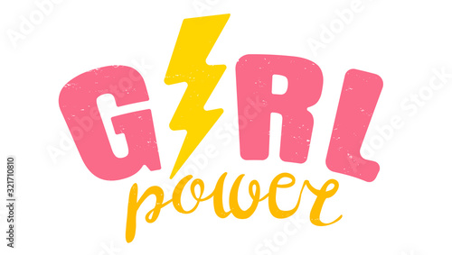 Poster of Girl power with pink ribbon