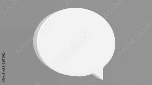 3D render illustration of word balloon icon symbol of communication