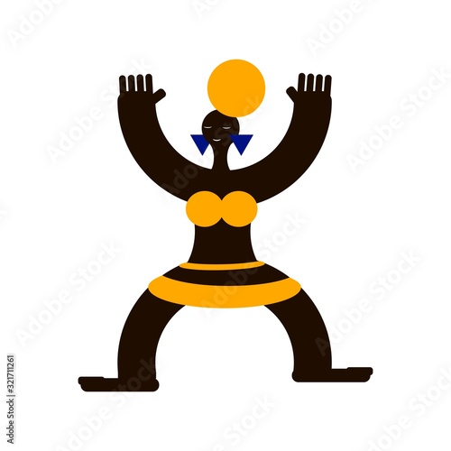 African women on a white background. vector ilustration on flat style. isolated on white background.