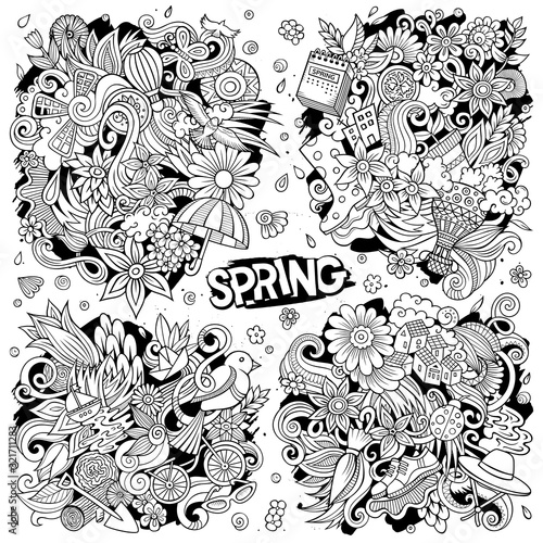 Wallpaper Mural Set of Spring combinations of objects and elements. Torontodigital.ca