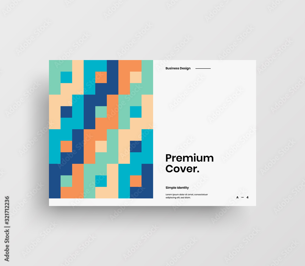 Creative business presentation vector A4 horizontal orientation front page mock up. Modern corporate report cover abstract geometric illustration design layout. Company identity brochure template. Creative business presentation vector A4 horizontal orientation front page mock up. Modern corporate report cover abstract geometric illustration design layout. Company identity brochure template.