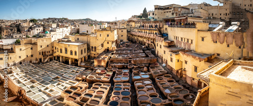 Fotografie Ledergerberei Fes, Marokko