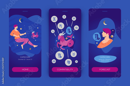 Capricorn Man Mobile App Screens