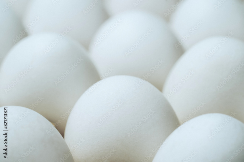 Chicken eggs in carton box isolated on white background. Closeup Chicken eggs in carton box isolated on white background. Closeup