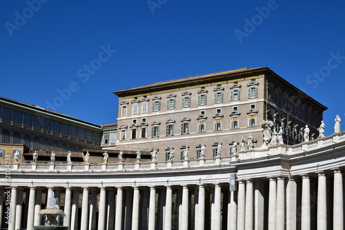 Saint Peter Square and Saint Peter Basilica in Vatican  Rome.  Architecture of Vatican  Italy