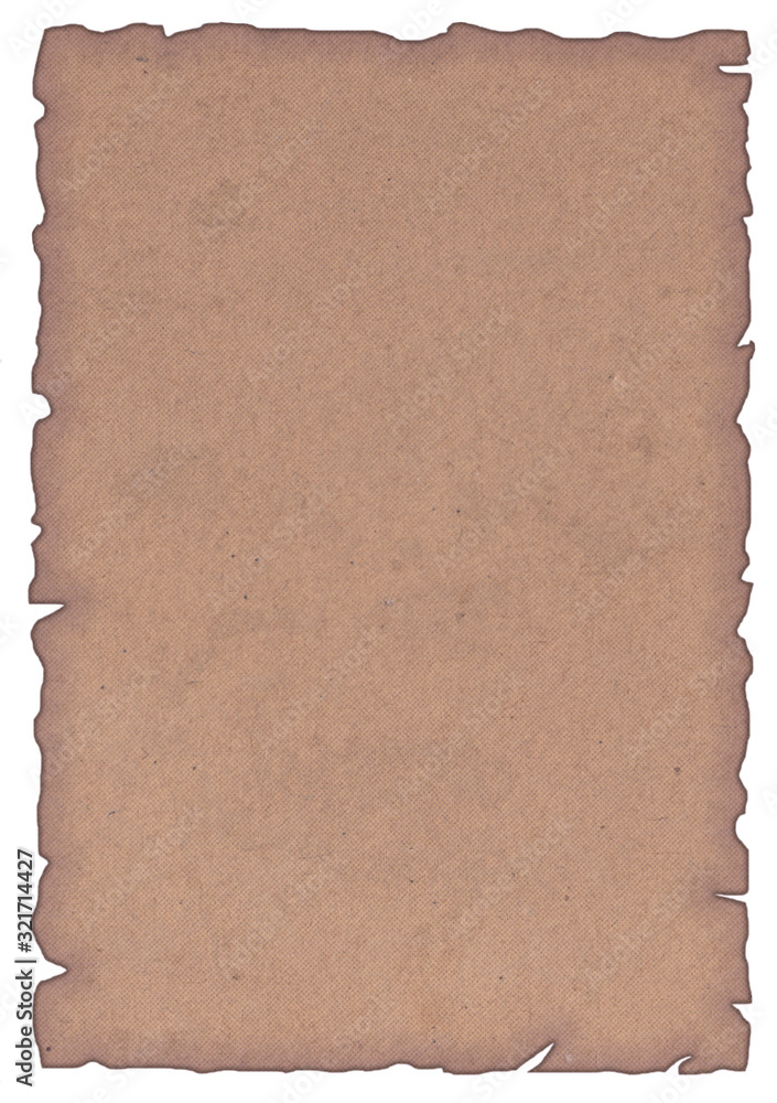 Old crumpled paper with stains and burnt edges.