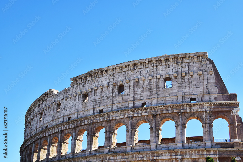 Collosal Rome Colosseum in Rome, Italy. Magnificent architecture of Rome. Exterior ...