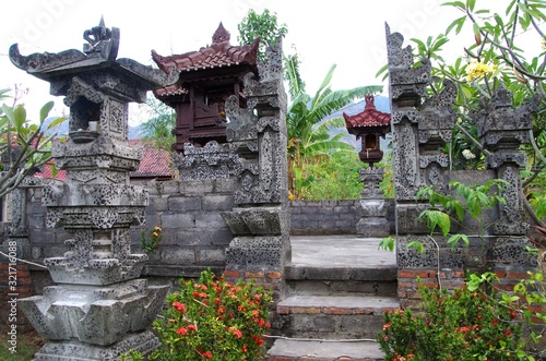 Hindu temple in the village of Pemuteran on the Bali island in Indonesia photo