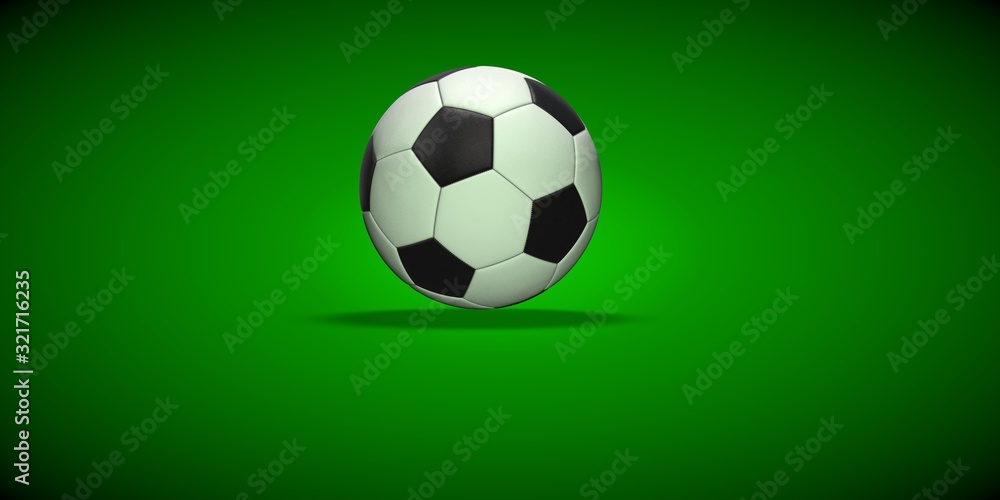 Naklejka premium 3D Render Classic Soccer ball Background