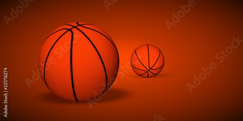 3D Render Orange  Basketball Background © sonderson