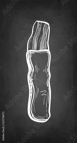 Chalk sketch of chocolate-covered bacon.