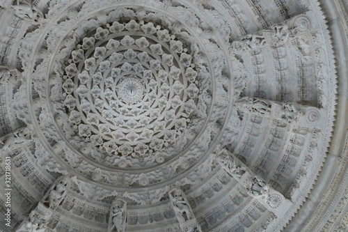 carved marble dome of Jain temple at Ranakpur photo